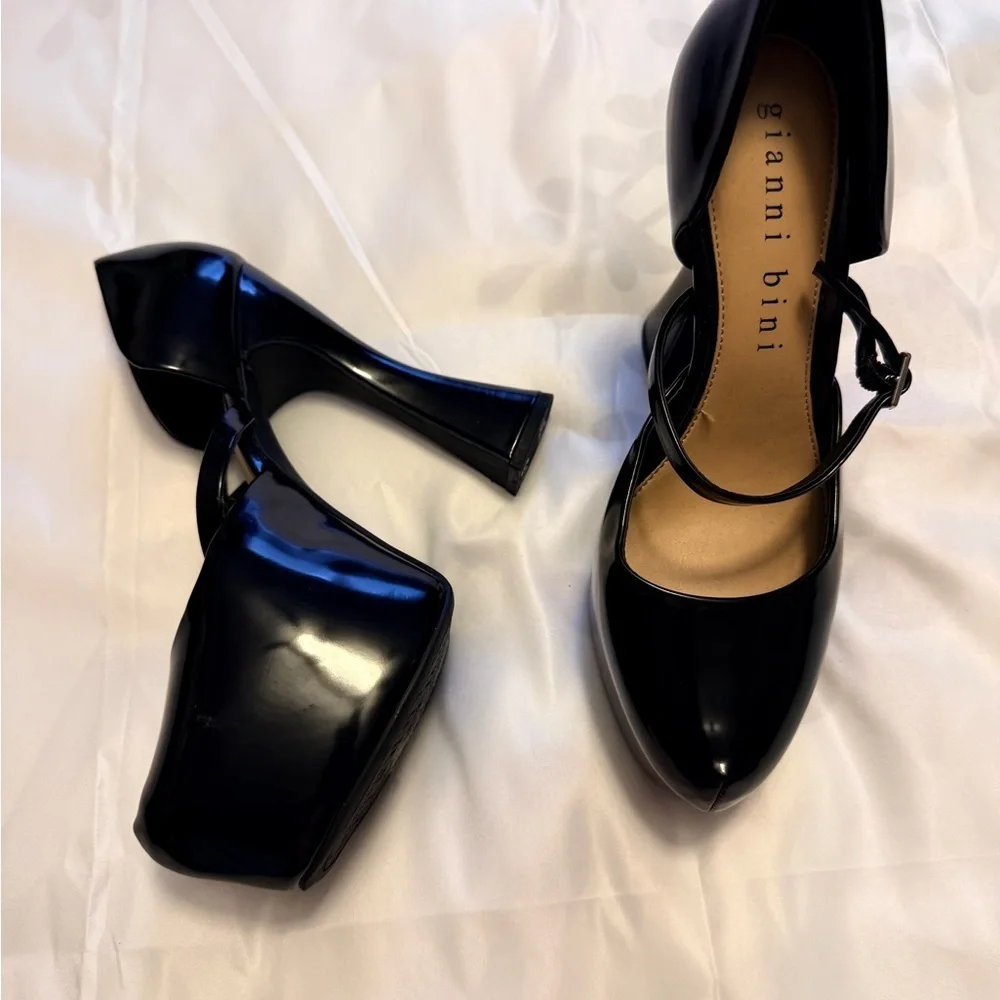Gianni Bini Black Patent Platform Heels (Size 8.5) 🖤 Black Patent Leather Heels